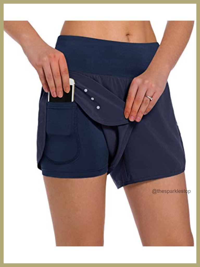 2 In 1 Running Shorts With Phone Pockets - Lightweight Athletic Workout Gym